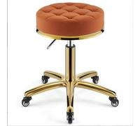 Sgabello da bar girevole sollevabile per salone di bellezza spa massaggi banco toeletta tatuaggio artista lavoro base in acciaio inossidabile (colore: arancione)