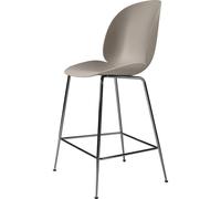 Sgabello da Bar GUBI Beetle H65 Cromo Nero/ Nuovo Beige