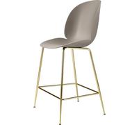 Sgabello da Bar GUBI Beetle H65 in Ottone Semi- Opaco/ Beige