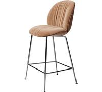 Sgabello da Bar Gubi Beetle Soft H67 Cromo Nero/ Noce americano/Belsuede Special/Dedar 132