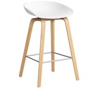 Sgabello da Bar HAY AAS32 H65 Rovere/Acciaio Inossidabile/ Bianco