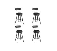 Sgabello da bar - HELLOSHOP26 - VASAGLE EKHO - Set di 4 - Design moderno - Rivestimento PU nero