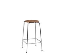 Sgabello da Bar High Dot H65 A 4 Gambe Cromo/impiallacciato Noce
