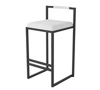Sgabello da bar imbottito in velluto con schienale, piedi in metallo resistente, supporta 200 kg, altezza seduta 75 cm, elegante e confortevole