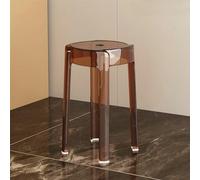 Sgabello da Bar impilabile in Acrilico, Altezza bancone - Sedia Moderna Trasparente Senza Schienale per Sala da Pranzo, Soggiorno, Interni ed Esterni, Patio
