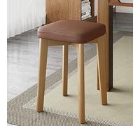 Sgabello da bar in legno con morbido cuscino impilabile, seduta compatta per trucco o bagno, ideale per la decorazione della casa e soluzioni salvaspazio.