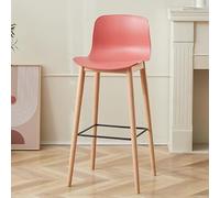 Sgabello da bar in legno massello ad altezza bancone con schienale - Seduta rinforzata, resistente, elegante e confortevole per reception e trattative.