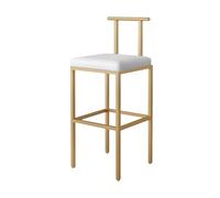 Sgabello da bar in pelle PU bianco con struttura in metallo dorato moderno bancone altezza sgabello da bar per casa, bar, sala da pranzo o caffetteria