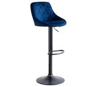 Sgabello da bar in velluto blu ROBIN
