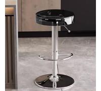 Sgabello da bar moderno con altezza da banco per sollevamento aereo, con design girevole regolabile trasparente, gambe di supporto in ferro e seduta in acrilico senza schienale, ideale per bar di casa