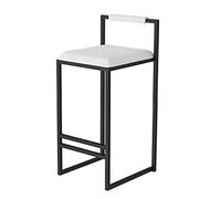 Sgabello da bar moderno con cuscino in velluto nero e struttura in metallo, ideale per la cucina di casa, il bar, il pub o la sala da pranzo.