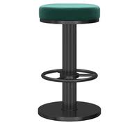 Sgabello da bar moderno girevole senza schienale, sedia da bar imbottita in velluto regolabile in altezza con base in metallo nero e poggiapiedi, capacità di carico 150 kg bar domestico (Szary, 45-60