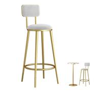 Sgabello da bar moderno in metallo, eleganti sedie da pranzo spesse imbottite, sedie per conferenze, robuste gambe in metallo, design salvaspazio, perfette per piccoli spazi (bianco, 60 cm)
