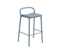 Sgabello da Bar Muuto Linear in Acciaio 75 cm Blu Pallido