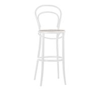 Sgabello da Bar No 14 61 cm Rattan/ Bianco