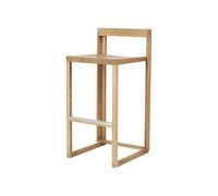 Sgabello da Bar Outline in Rovere Laccato/ Alluminio Spazzolato