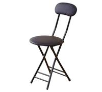 Sgabello da bar pieghevole con cuscino regolabile in altezza sedia pieghevole per cucina, isola, feste, negozio di chitarre, bar, nero, 47 cm (1 pezzo)