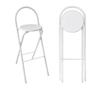 Sgabello da bar pieghevole con schienale regolabile in altezza (60 75 cm) resistente, capacità 125 kg, sedia da salotto compatta per cucina, bar e bancone