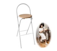 Sgabello Da Bar Pieghevole Con Schienale Sgabello Pieghevole Portatile Altezza Seduta 65cm/70cm/75cm Moderni Sgabello Alto Cucina Portante125kg Nessun Montaggio Sedie Da Pranzo Per Ufficio Giochi(Wood