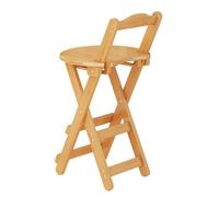 Sgabello da bar pieghevole in bambù con schienale, portatile, per interni ed esterni, non richiede montaggio, ideale per casa, caffè e terrazze (marrone, M)