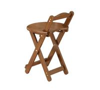 Sgabello da bar pieghevole in bambù con schienale, portatile, per interni ed esterni, non richiede montaggio, ideale per casa, caffè e terrazze (marrone, M)