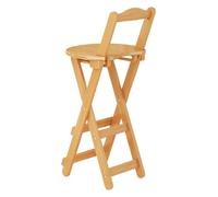 Sgabello da bar pieghevole in bambù con schienale, portatile, per interni ed esterni, non richiede montaggio, ideale per casa, caffè e terrazze (marrone, M)