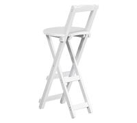 Sgabello da bar pieghevole in bambù da 110/160/76,2 cm, seggiolone portatile con schienale e poggiapiedi, salvaspazio, sgabello da cucina per la colazione per piccoli spazi