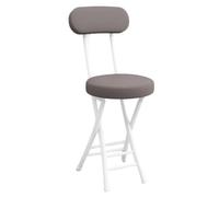 Sgabello da bar pieghevole portatile con comoda seduta imbottita, leggera e pieghevole, sedia per la colazione da cucina, per picnic, giardino, feste, colore: grigio