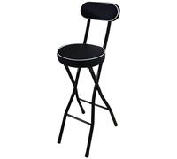 Sgabello da bar pieghevole portatile con schienalino imbottito in PU, seduta pieghevole per cucina, bar, negozio, design leggero e compatto