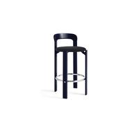 Sgabello da bar Rey H65 con seduta imbottita, colore blu intenso.