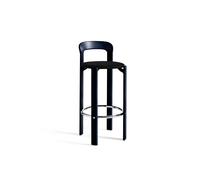 Sgabello da bar Rey H75 con seduta imbottita, colore blu intenso.