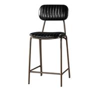 Sgabello da Bar, sedie da Bar per Colazione in Cucina con Schienale, Sedia da banco da Bar con Gambe in Metallo Nero per Il Pub per l'isola di casa (65 cm neri/25.6 Pollici)