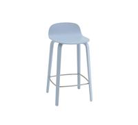 Sgabello da Bar Visu con Base in Legno H65 Azzurro
