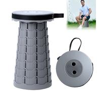 Sgabello da campeggio per esterni, pieghevole, portatile, con borsa per il trasporto, mini sgabello da campeggio, piccolo sgabello pieghevole portatile, pieghevole, per campeggio, pesca, grigio