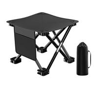 Sgabello da campeggio pieghevole Capacità di carico 180 kg Sgabello da pesca portatile con tasca laterale e borsa per il trasporto Impermeabile per escursionismo Giardinaggio Viaggiare Spiaggia L, De