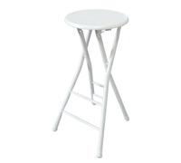 Sgabello da cucina rotondo pieghevole naturale con schienale e poggiapiedi - Sedia alta portatile per adulti, ideale per casa, campeggio e sale giochi, altezza seduta 60 cm/23,6 pollici