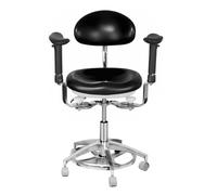 Sgabello da dentista con bracciolo girevole, seduta ergonomica girevole con supporto per la schiena, per cliniche, studi dentistici, laboratori