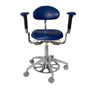 Sgabello da dentista Poltrona per assistente dentale con bracciolo girevole Sedia medica rotante Supporto per lo schienale ergonomico girevole per cliniche, studi dentistici, laboratori, B