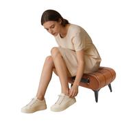 Sgabello da divano in ferro, 40 x 31 x 25 cm, nero, per soggiorno e | Con maniglia, 4 piedini corti e tappetini antiscivolo, versatile come sgabello, sgabello per cambiare scarpe o come ausilio