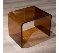 Sgabello da doccia in acrilico trasparente a forma di U, sedile rotondo antiscivolo, alto 40 cm, sgabello da bar per il tempo libero, ideale per bagno e sauna, design durevole ed elegante