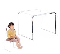 Sgabello da doccia in acrilico trasparente impermeabile con schienale, per bagno o camera da letto, moderno panca da doccia trasparente per sicurezza e comfort