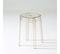 Sgabello da doccia in acrilico trasparente, impermeabile, sedia da bagno per cucina, camera da letto, ufficio, in plastica robusta, per doccia, sala da pranzo, colazione, design impilabile (ambra)