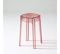 Sgabello da doccia in acrilico trasparente, impermeabile, sedia da bagno per cucina, camera da letto, ufficio, in plastica robusta, per doccia, sala da pranzo, colazione, design impilabile (rosa)