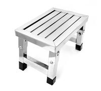 Sgabello da doccia pieghevole in acciaio inox, portatile, antiscivolo, sedile in metallo, per interni ed esterni, altezza 22,5 cm, ideale per anziani e disabili.