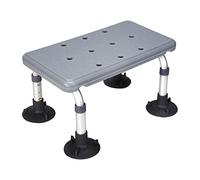 Sgabello da doccia regolabile 3 in 1 per anziani, base antiscivolo, altezza 22-27 cm, resistente fino a 181,4 kg, sgabello da bagno impermeabile con ventosa, soluzione di sicurezza grigia