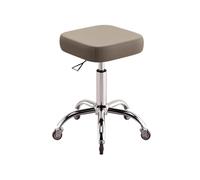 Sgabello da Estetista Quadrato con Ruote Sgabello Regolabile In Altezza 40-58cm Comodo Sedile In Pelle Finta, per Studio Ufficio Salone di Bellezza, Fino a 150kg(Khaki)