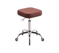 Sgabello da Estetista Quadrato con Ruote Sgabello Regolabile In Altezza 40-58cm Comodo Sedile In Pelle Finta, per Studio Ufficio Salone di Bellezza, Fino a 150kg(Pink)