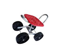 Sgabello da Giardino con 4 Ruote,Girevole A 360°,Facile da Spostare,Assistente da Giardinaggio Portatile E Leggero,for Balconi,Frutteti E Fattorie.(Red)