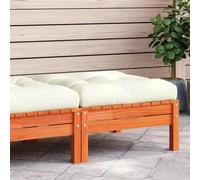 Sgabello da Giardino con Cuscino, Legno Pino Massello Cerato, Panchina da Esterno Multifunzione, Sedia/Tavolino per Giardino Patio Balcone, Marrone, 63x63x28.5 cm