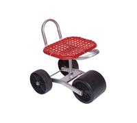 Sgabello da Giardino con Ruote, Altezza Regolabile 22-36 Cm, Portata 150 kg, for Frutteti E Aziende Agricole(Red,3 Wheels)